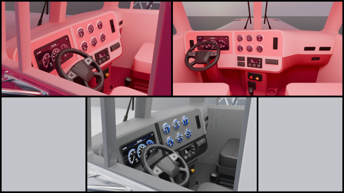 Realistic American Semi Truck + Box Trailer | 11 Truck + 8 Trailer Colors | PBR