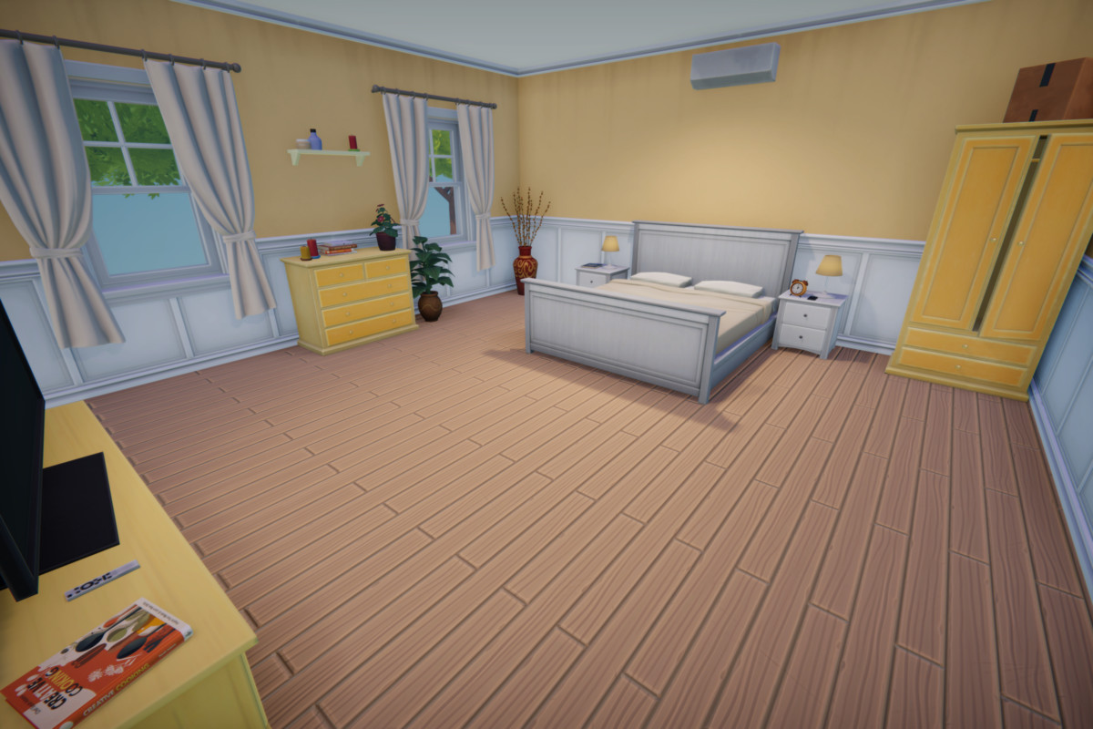 Stylized Cartoon House Interior & Exterior