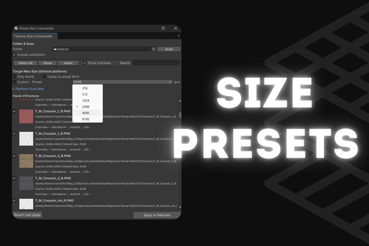 Texture Size Commander