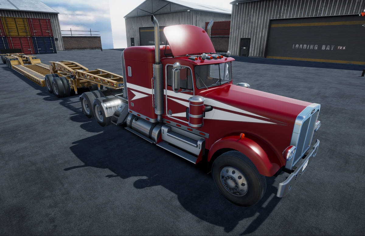 Lowboy semi truck