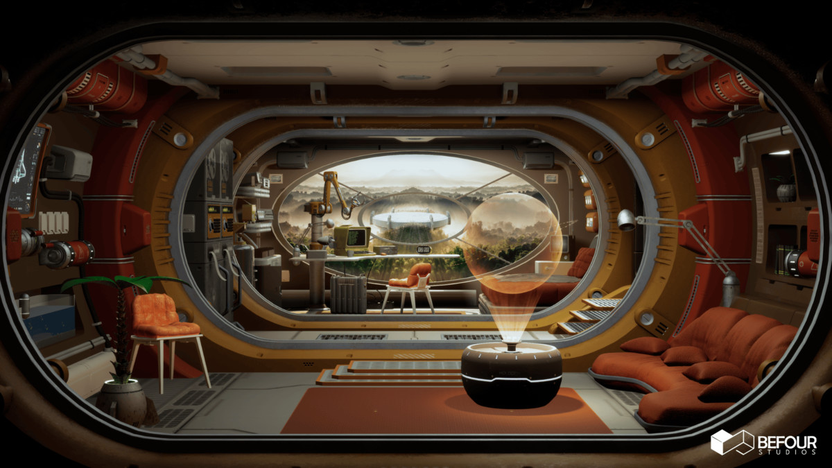 Retro Sci-Fi Research Cabin Environment