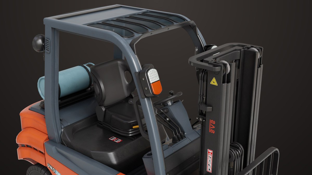 Forklift Truck 02 Orange URP HDRP Textures