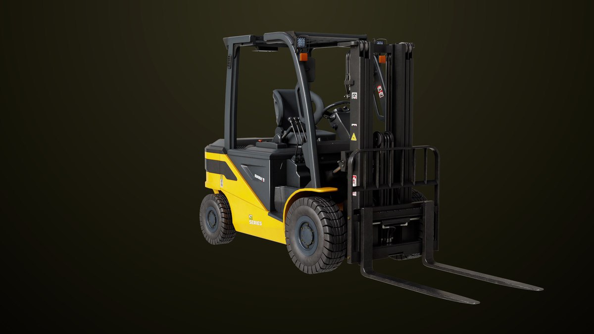 Forklift Trucks and Pallet Yellow Collection URP HDRP Textures