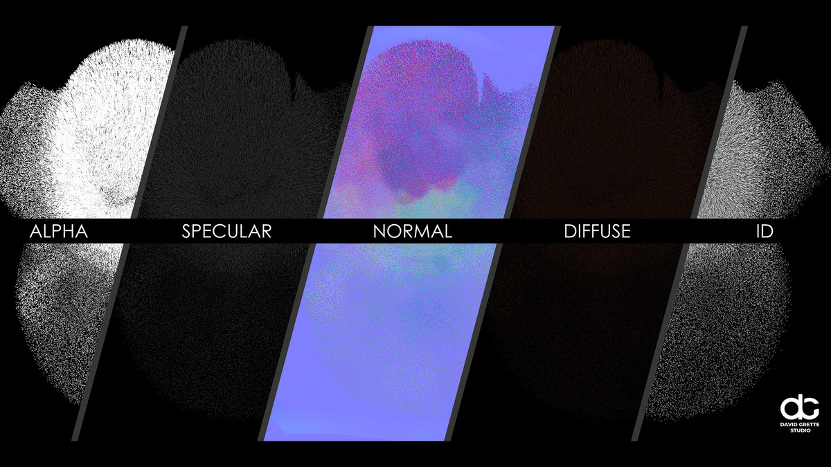 Realistic male hairstyles, pack #5 | Rigged hair, game-ready, low-poly