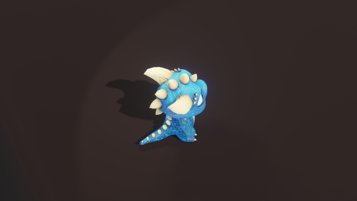 Cartoon Blue Dinosaur 3D Model – Animated Character