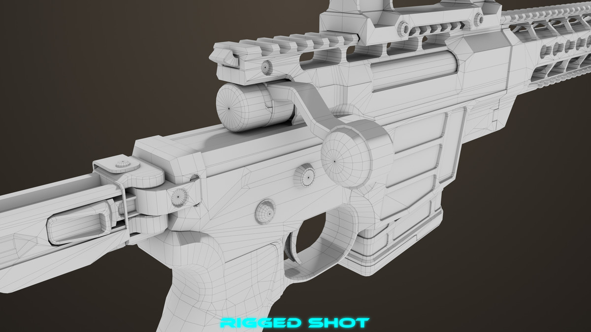 Sniper Rifle 04 Black URP HDRP Textures