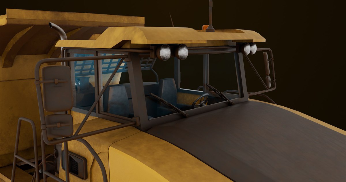 Articulated Dirty Mining Truck 03 URP HDRP Textures