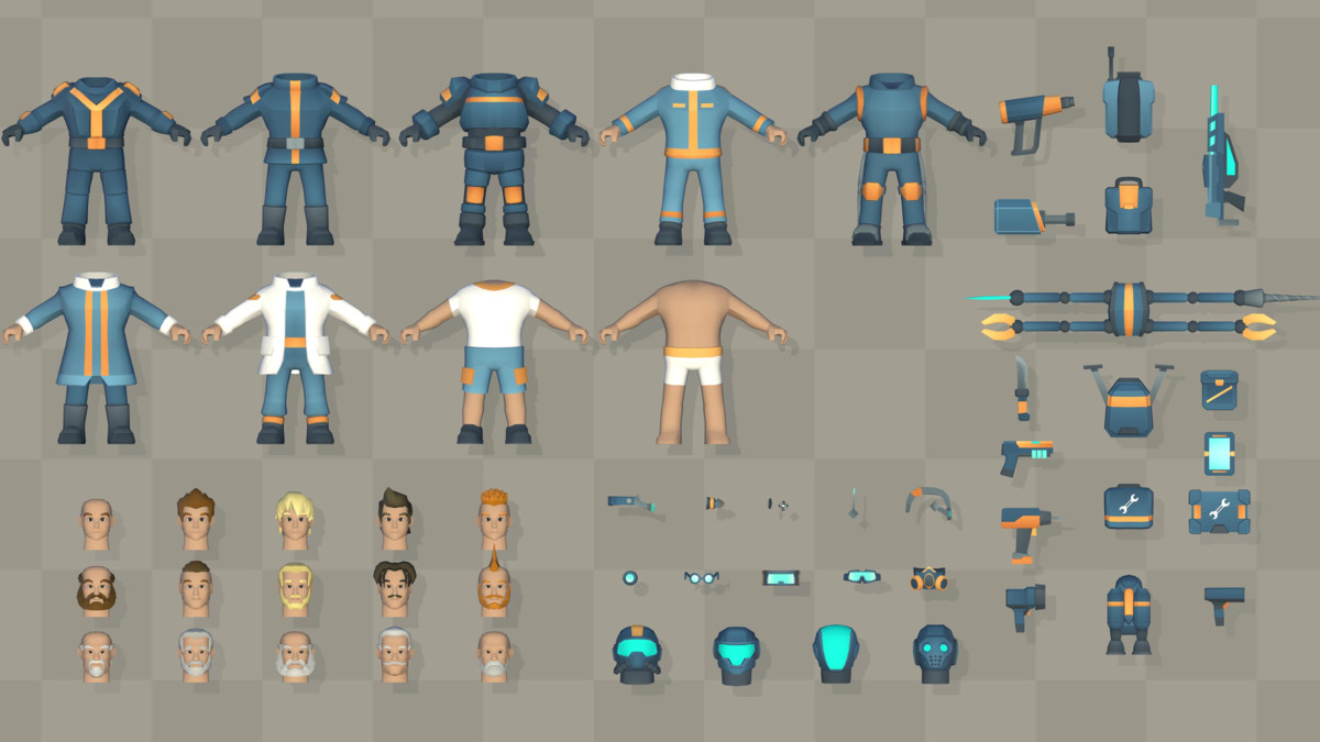 Low Poly Sci-Fi Soldiers M