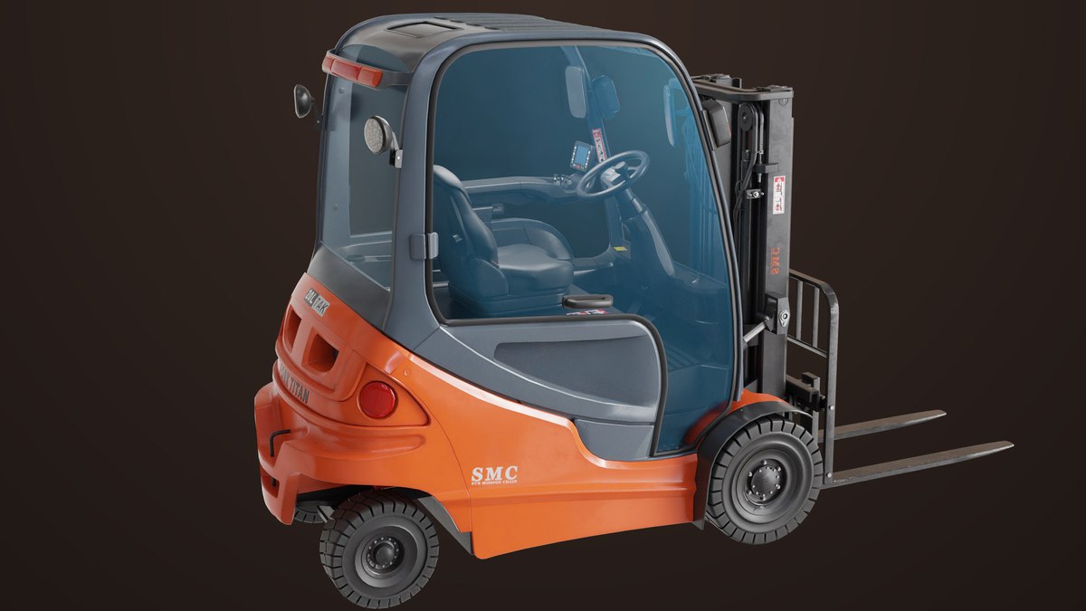 Forklift Truck 01 Orange URP HDRP Textures