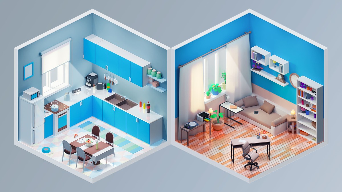 Interior 2 - Low Poly 3D Models Pack