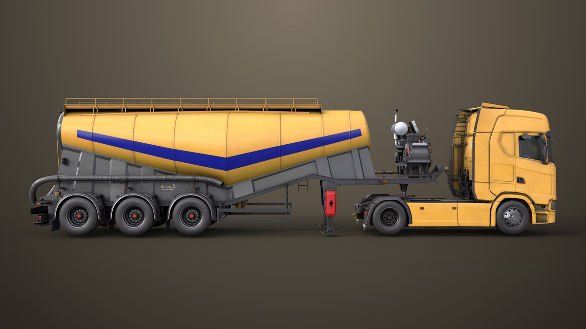 Chassis 06 Cement Trailer 01 Yellow