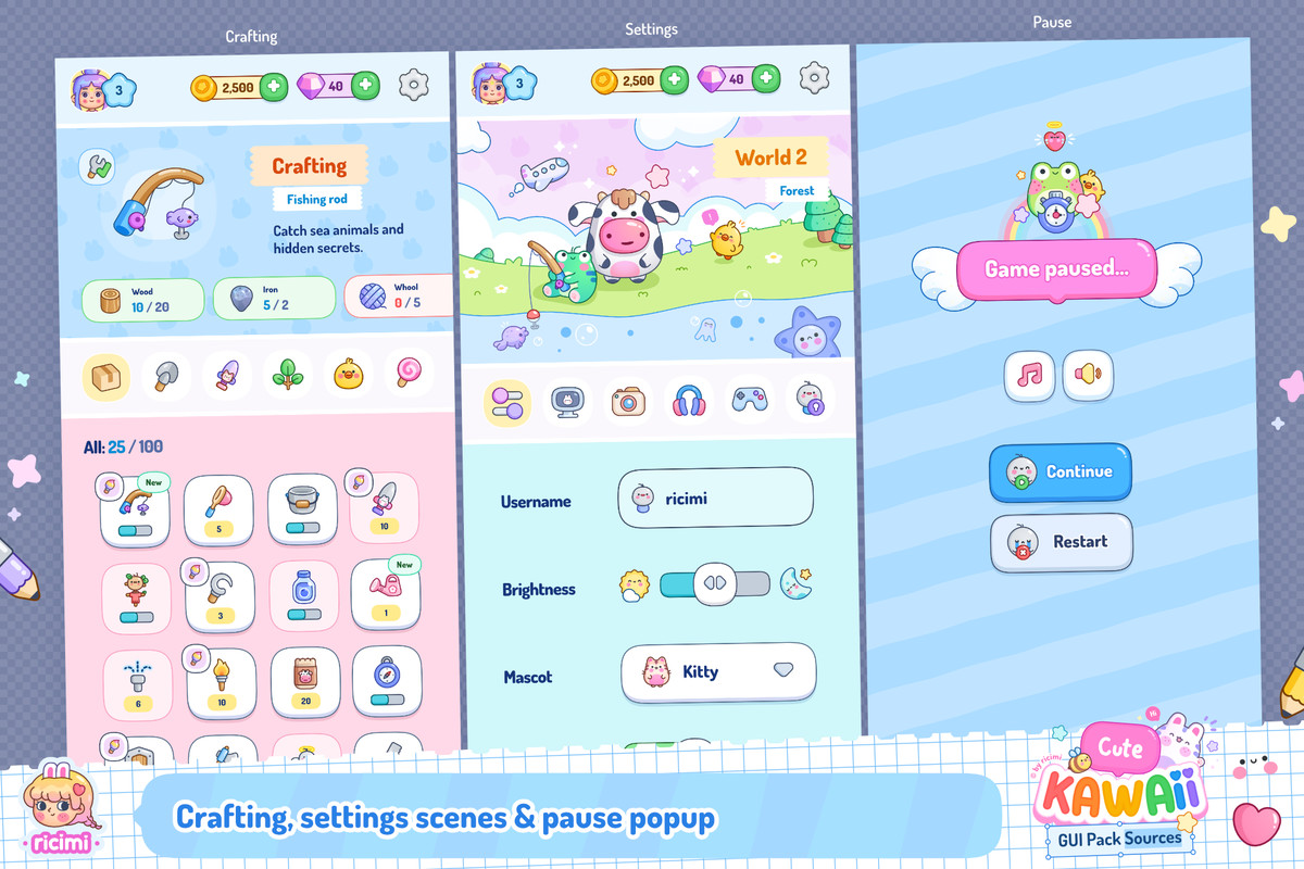 Cute Kawaii GUI Pack Sources