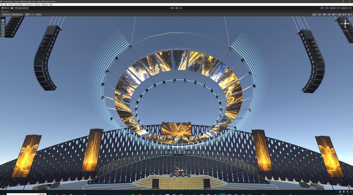 Concert Arena Stage Venue - Modular 3d Environment with props