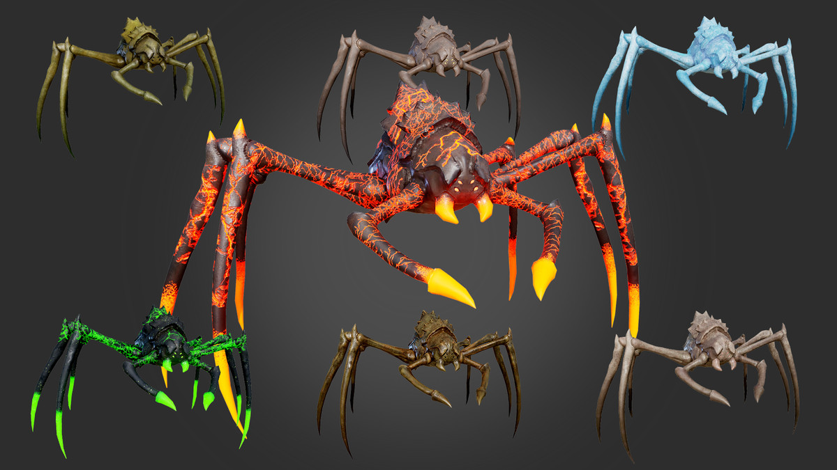 Stylized_Spider_4 7 Skin Variants Pack