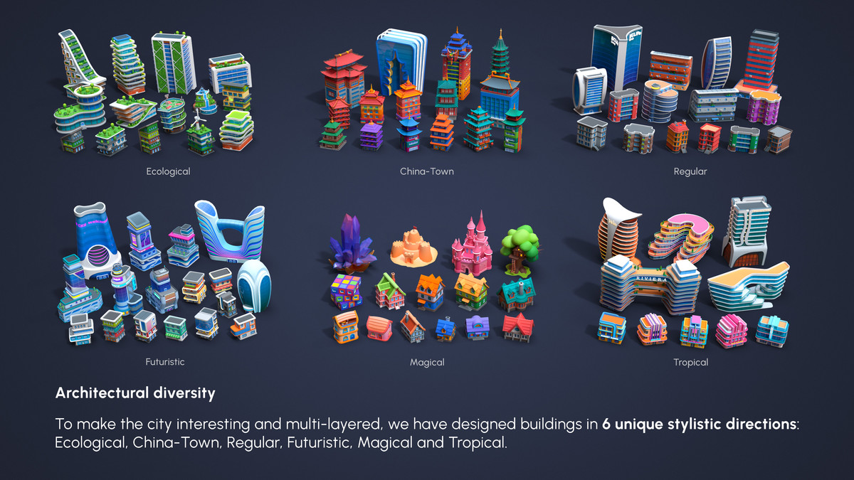 Cartoon City - Low Poly City 3D Models Pack