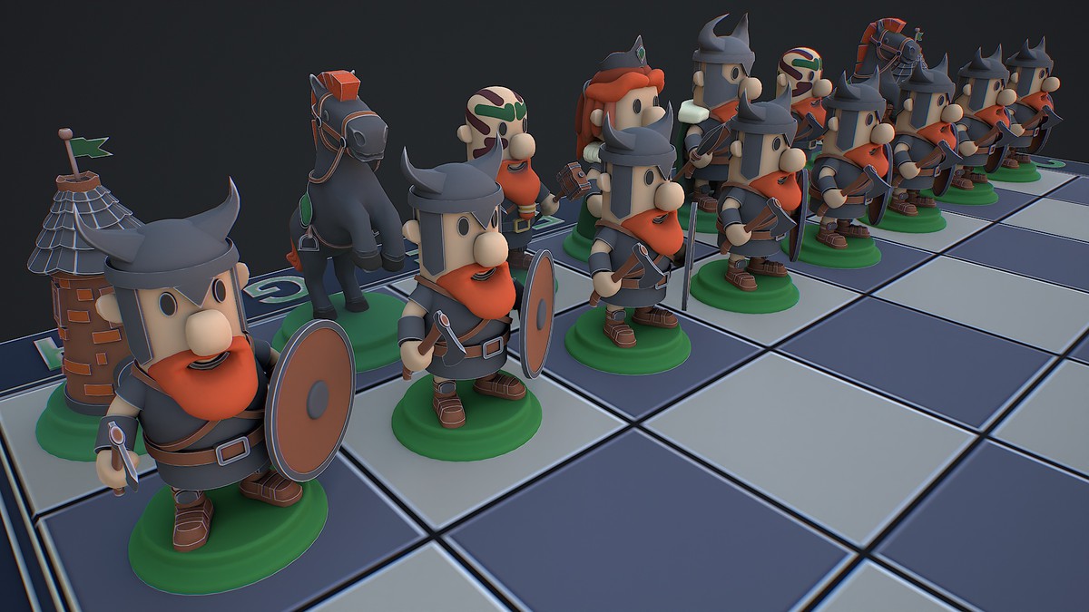 Chess game ready 3d model