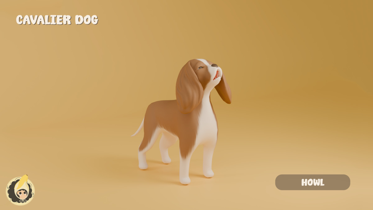 Animated Cavalier Dog