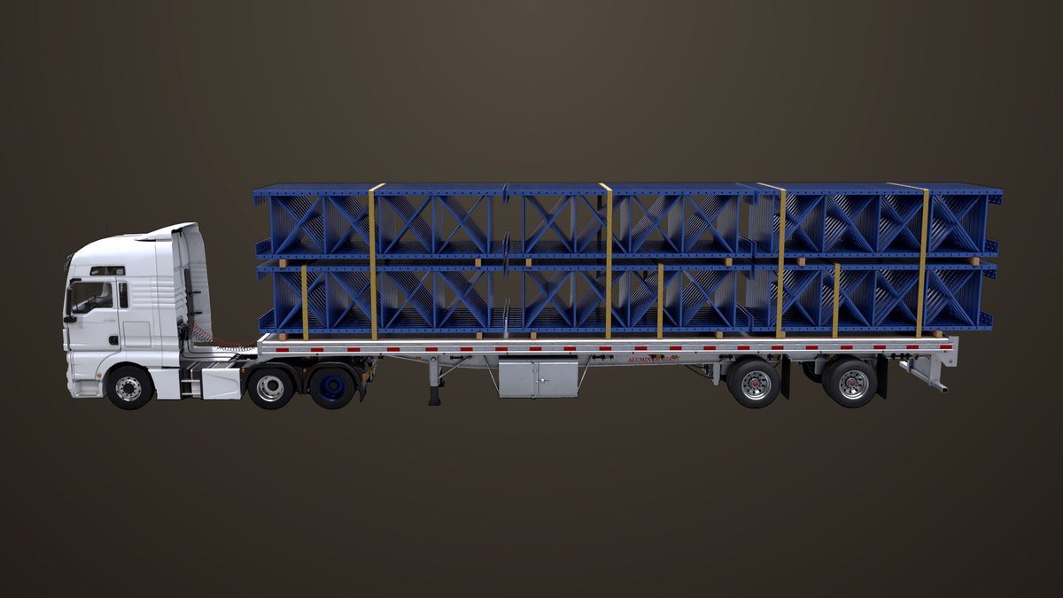 Heavy Truck 04 Flatbed Load Trailer URP HDRP Textures