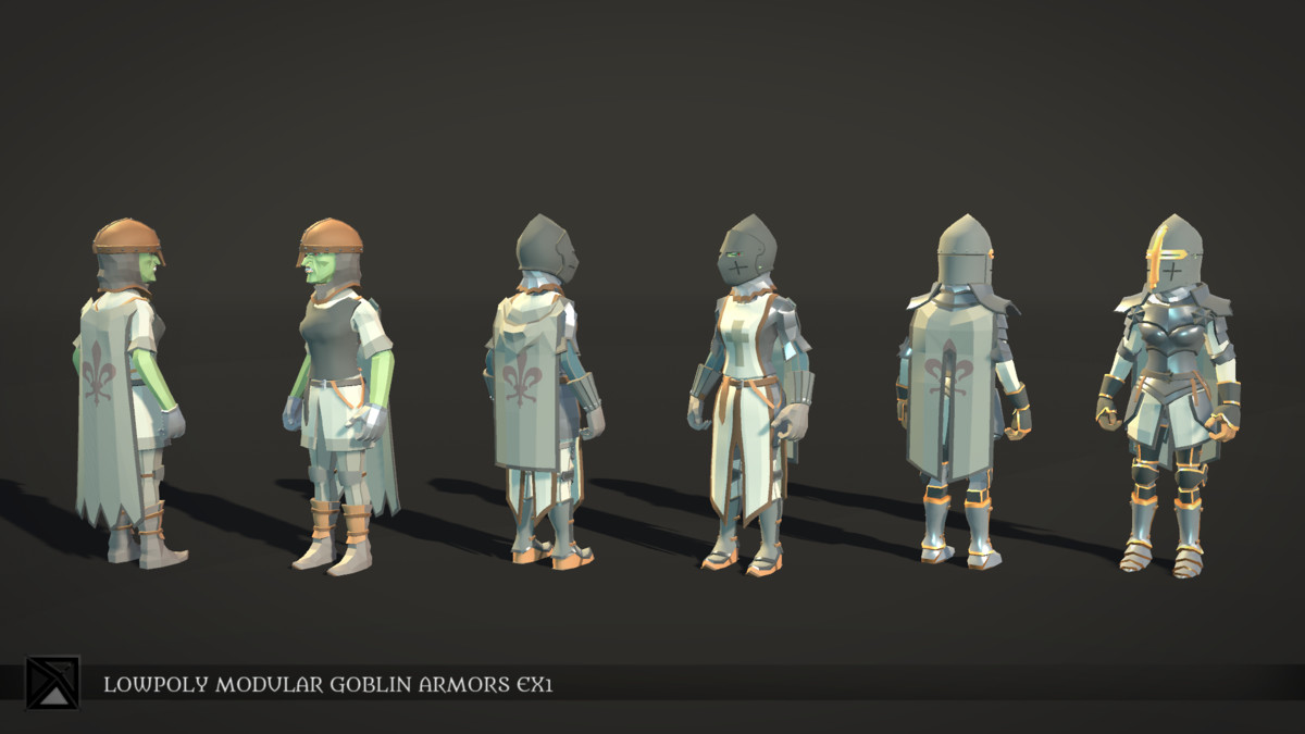 Low Poly Goblins Modular Armors Ex1 - LOWPOLY MEDIEVAL FANTASY SERIES