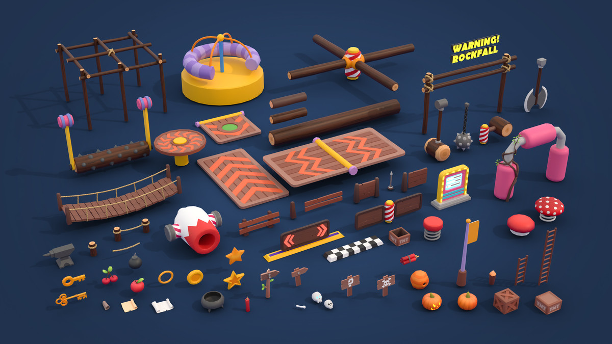 Platformer Deathrun - Low Poly 3D Models Pack