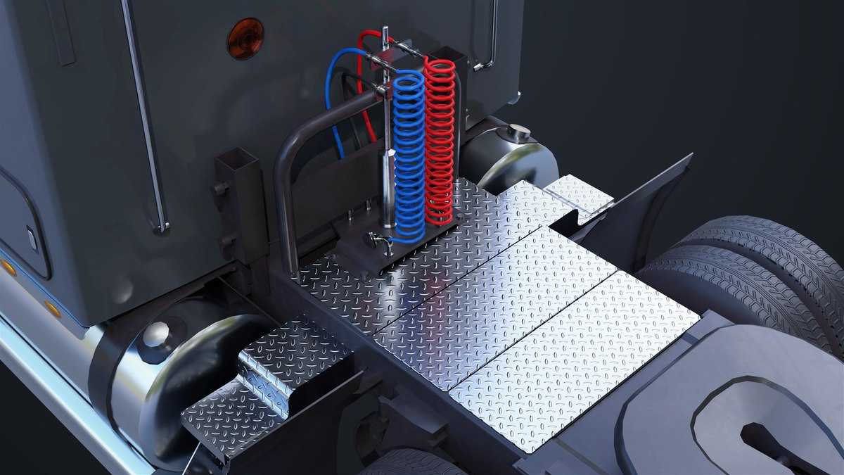 Heavy Truck Chassis 07 Cyan and Grey URP HDRP Textures