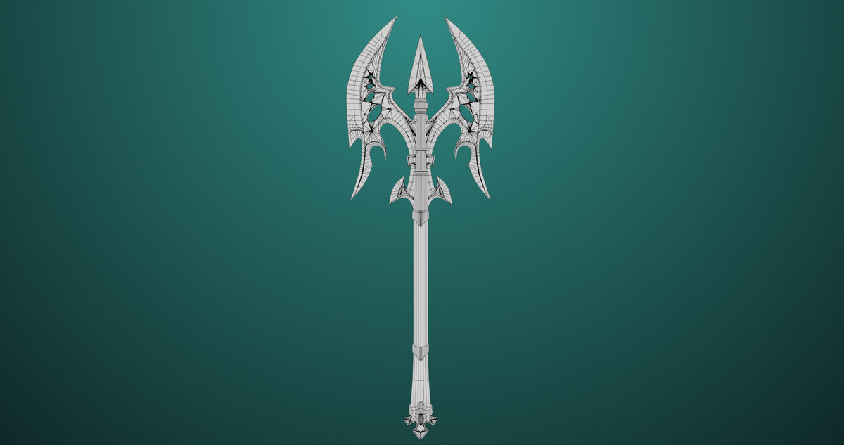 Battle Axe 01 Silver URP HDRP Textures