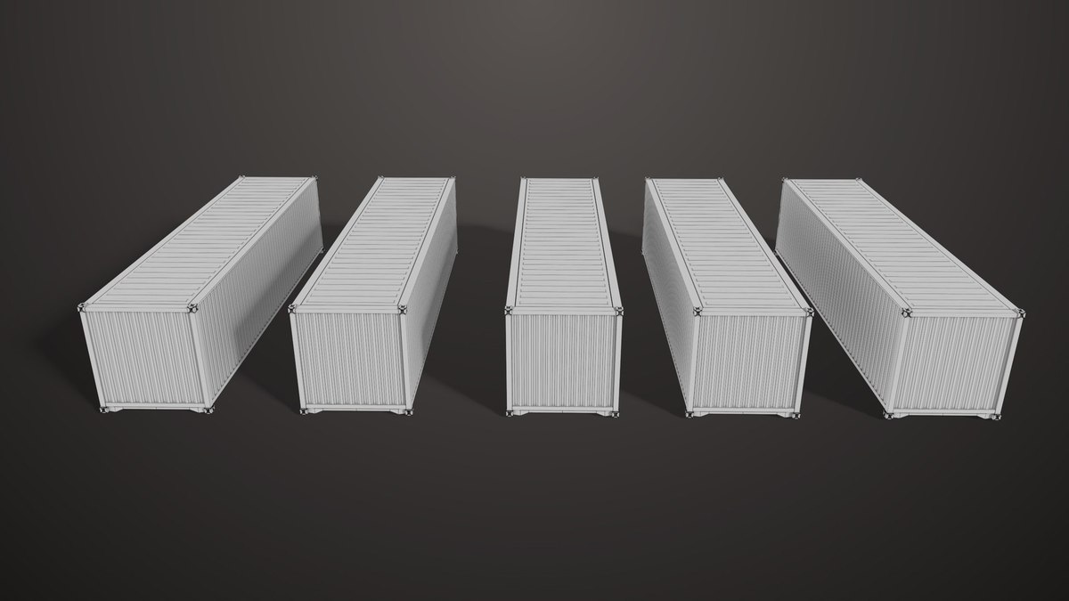 5 Cargo Container Single Mat URP HDRP Textures