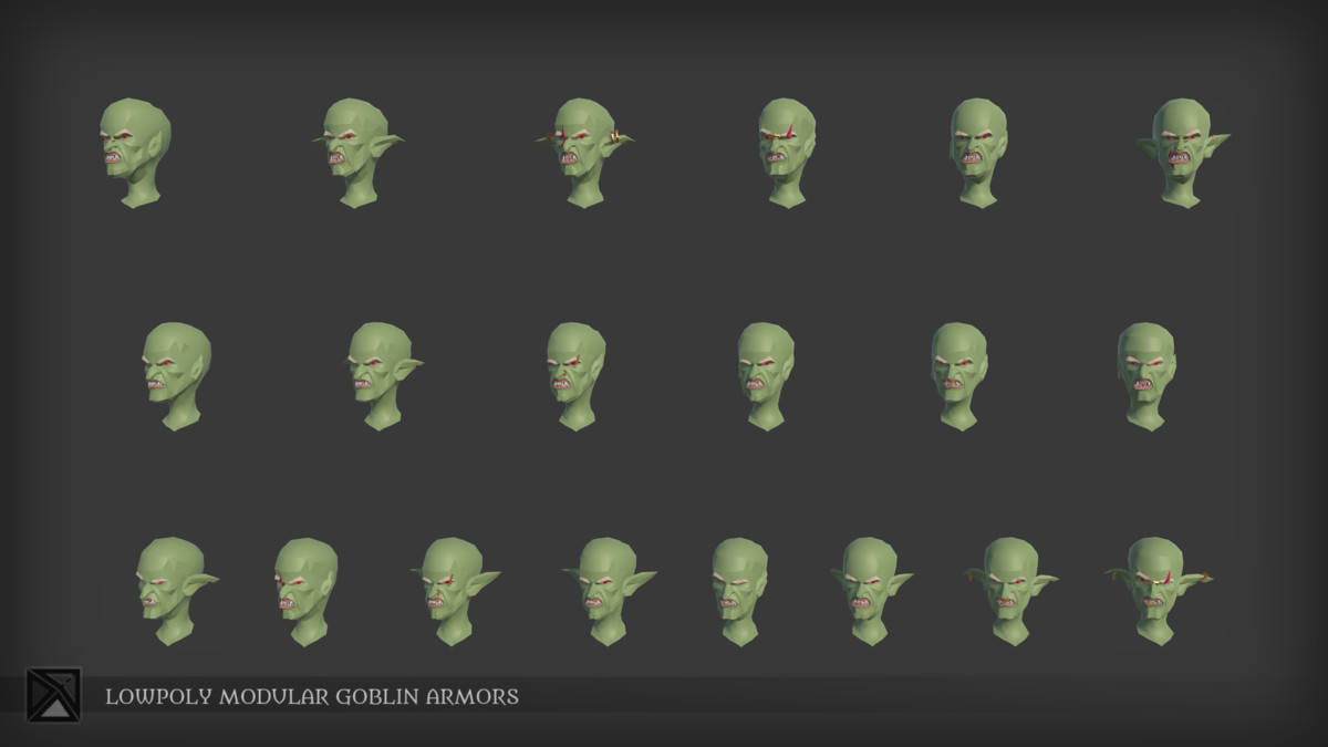 Low Poly Goblins Modular Armors - LOWPOLY MEDIEVAL FANTASY SERIES