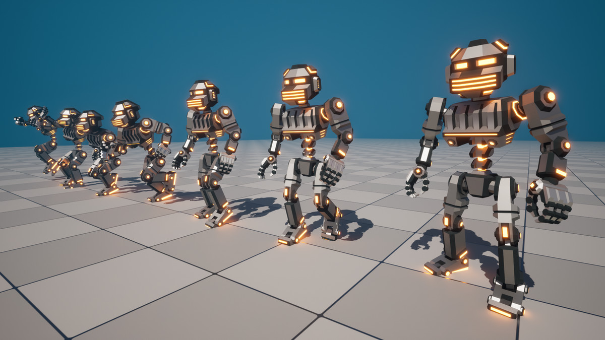 Sci-Fi Robot X-26.2 low-poly stylized