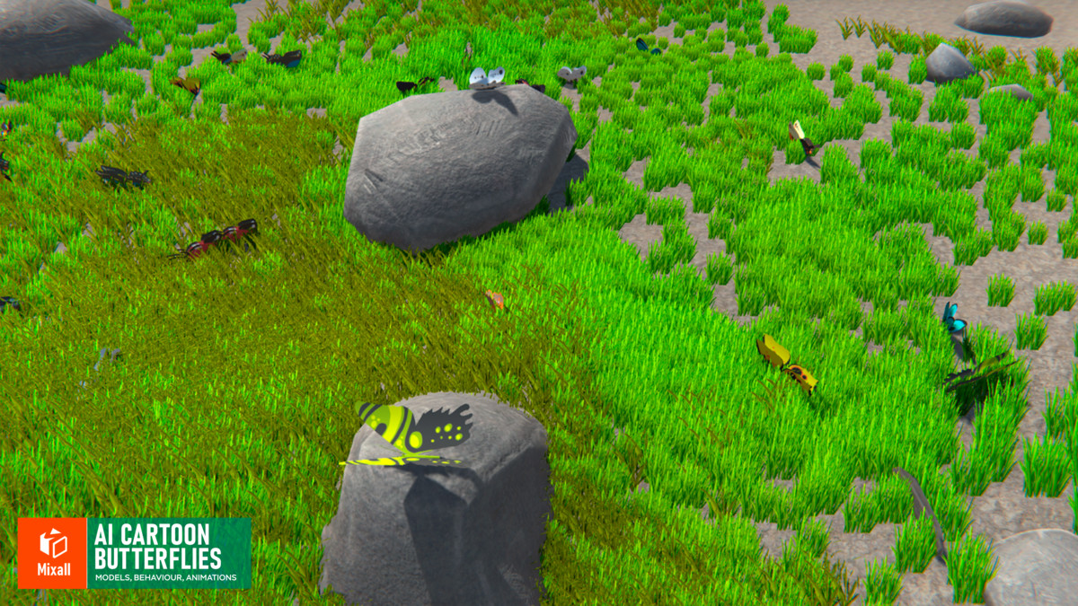 AI cartoon butterflies
