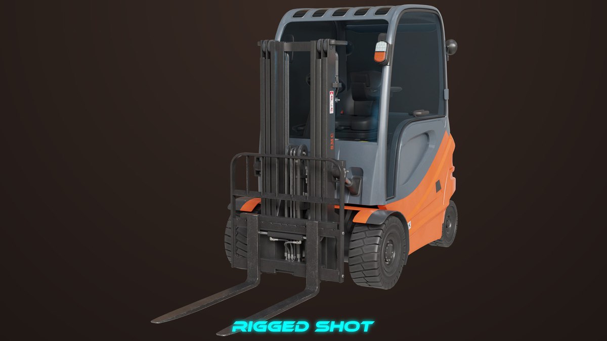 Forklift Truck 01 Orange URP HDRP Textures
