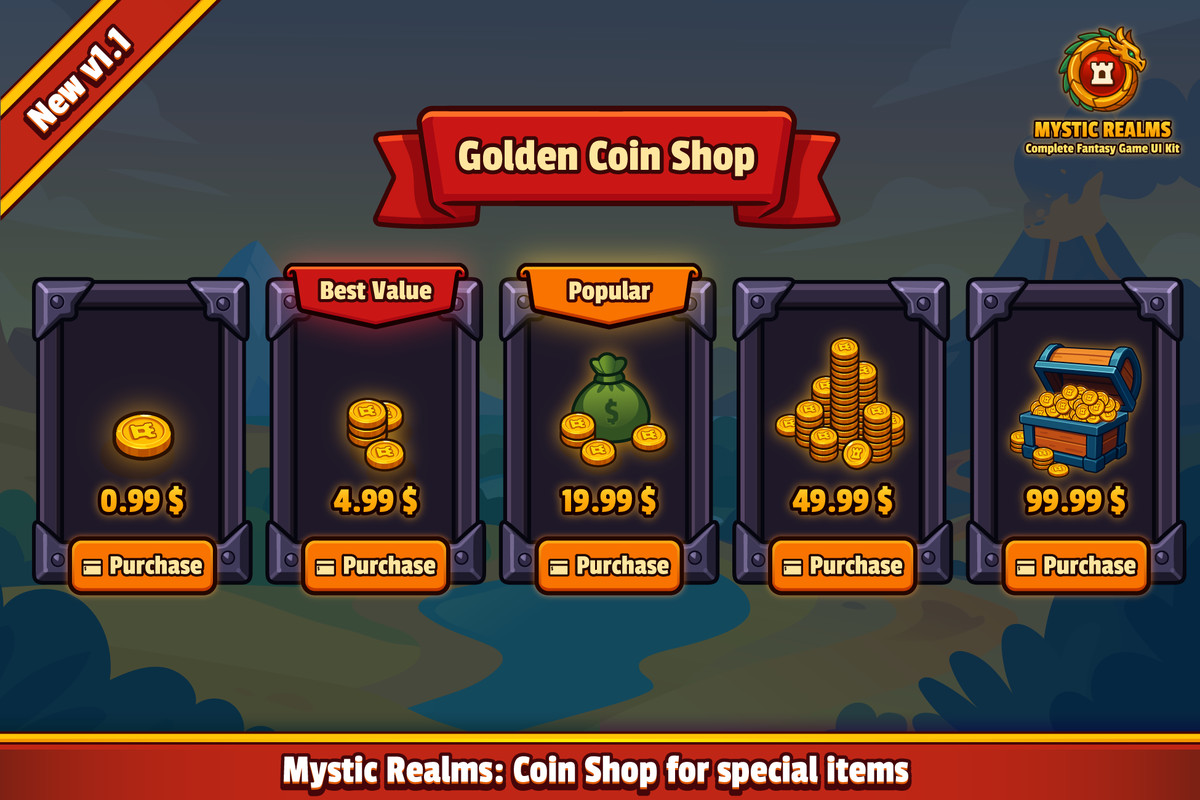 Mystic Realms: Premium Fantasy UI System