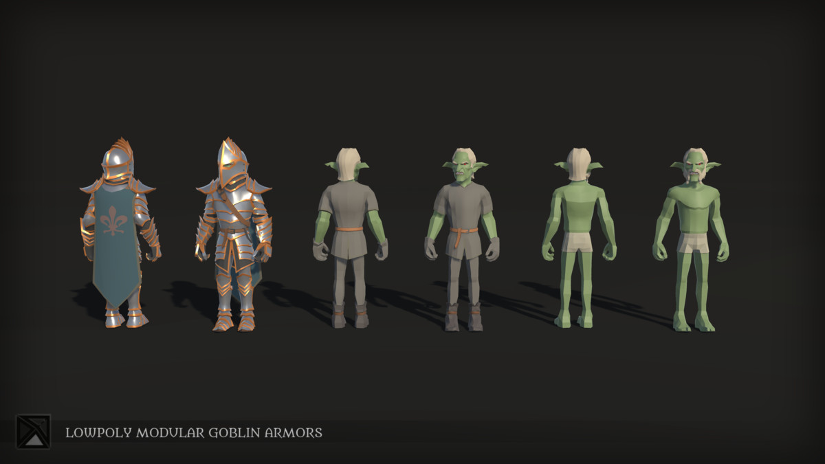Low Poly Goblins Modular Armors Bundle - LOWPOLY MEDIEVAL FANTASY SERIES