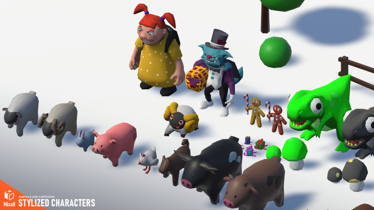 Stylized characters - animals and cartoons