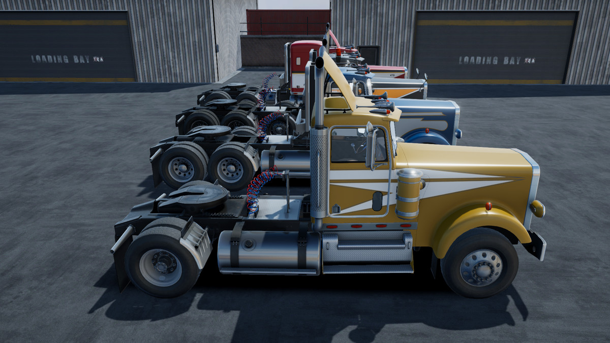 80s Semitruck dropdeck trailer