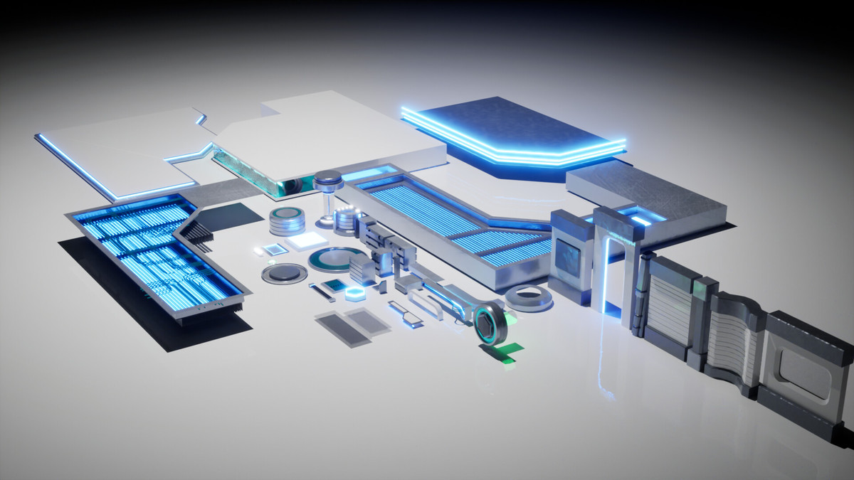Futuristic Laboratory Environment - Modular Sci-Fi Interior Level