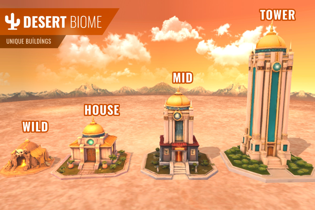 Stylized Building Pack – Multi Biome (LOD, Optimized, Atlas)