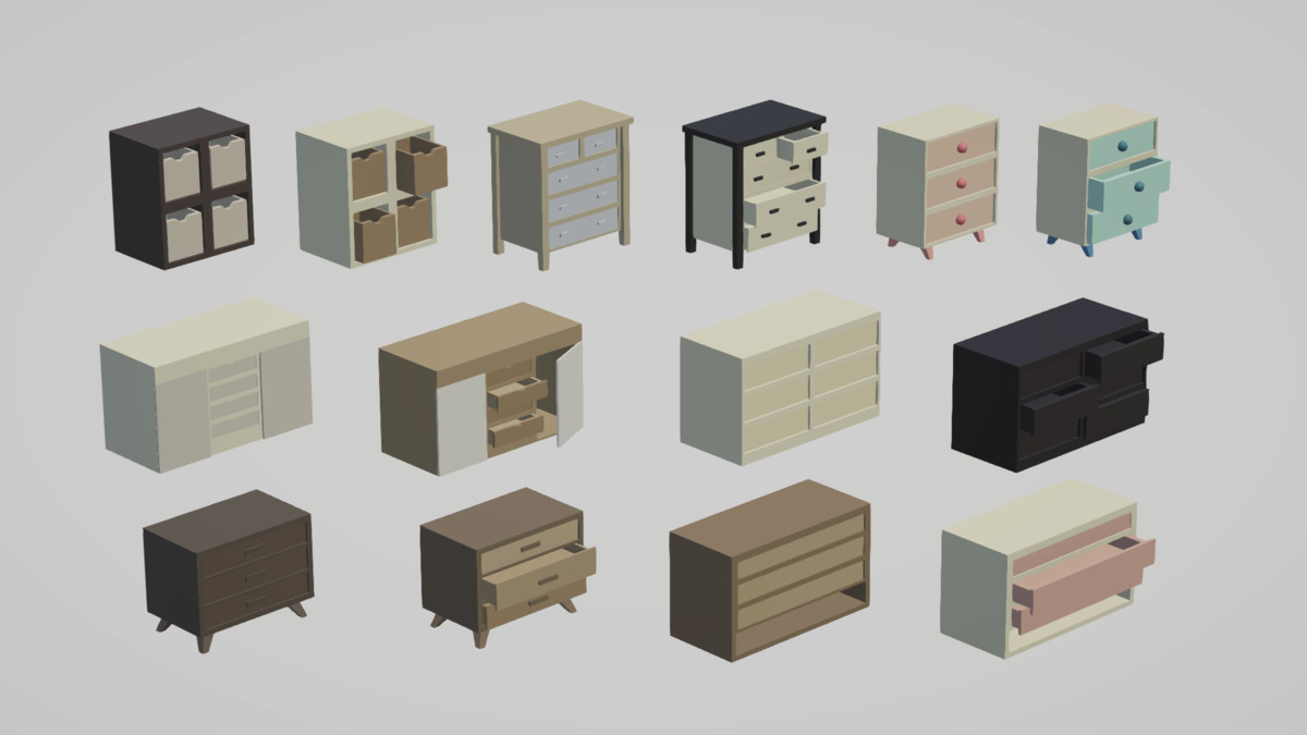 Low Poly Livingrooms - Modular Assets