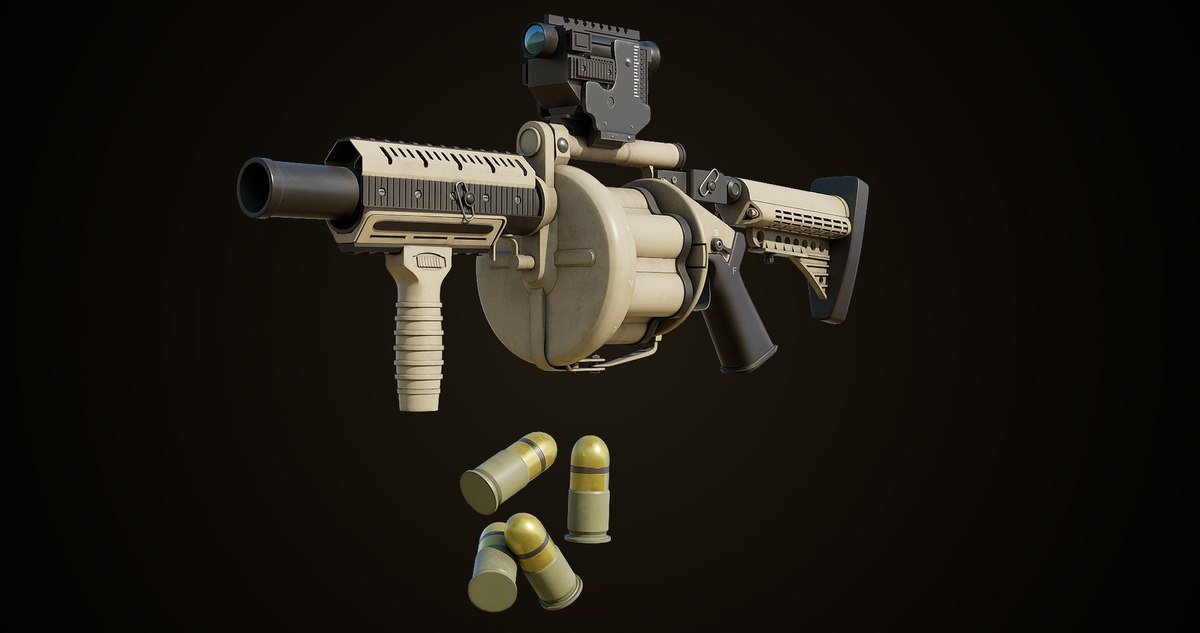 Grenade Launcher 01 Sandal URP HDRP Textures