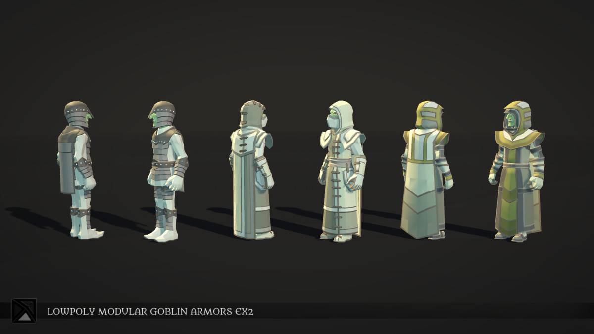 Low Poly Goblins Modular Armors Ex2 - LOWPOLY MEDIEVAL FANTASY SERIES