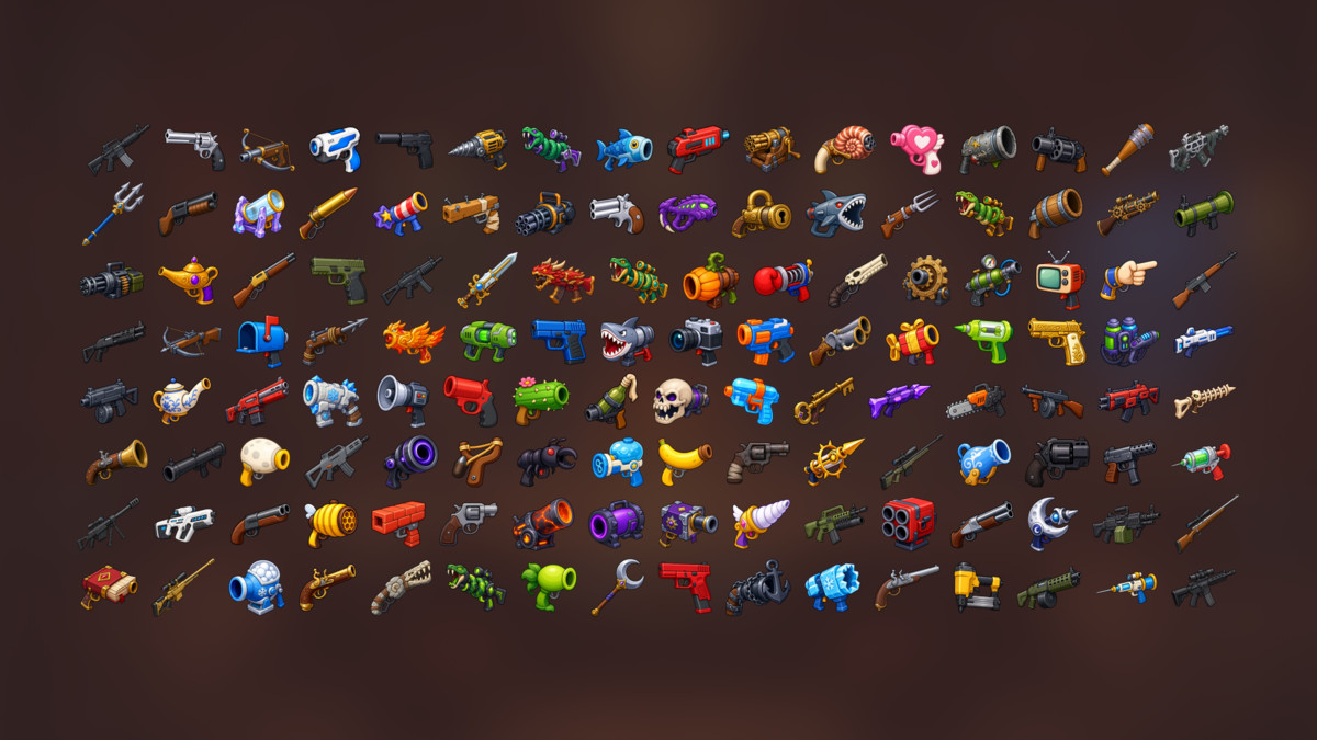 Weapons Arsenal Firearms Fantasy Guns Blasters Cannons Sci-Fi Icons Pack