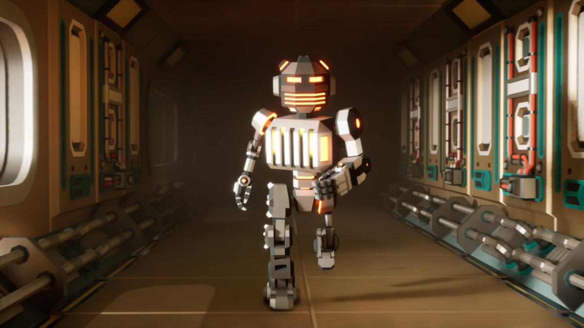 Modular Sci-Fi Robot Low-poly Stylized