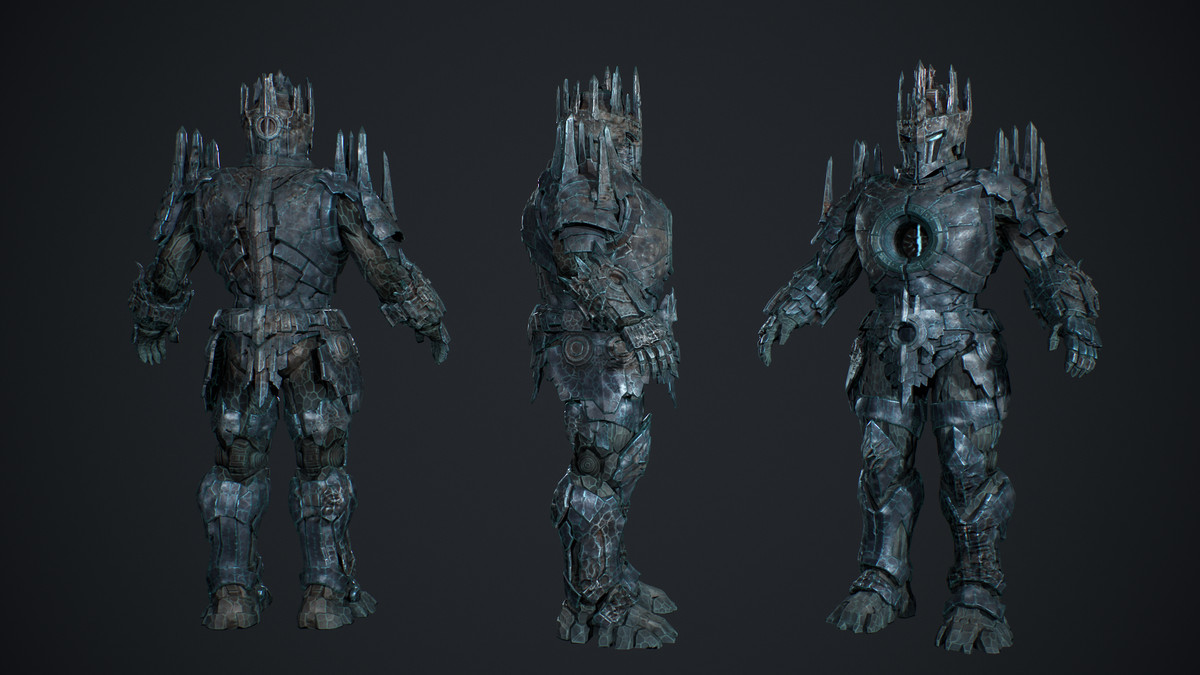 Armored Stone Golem - Dark Fantasy Boss
