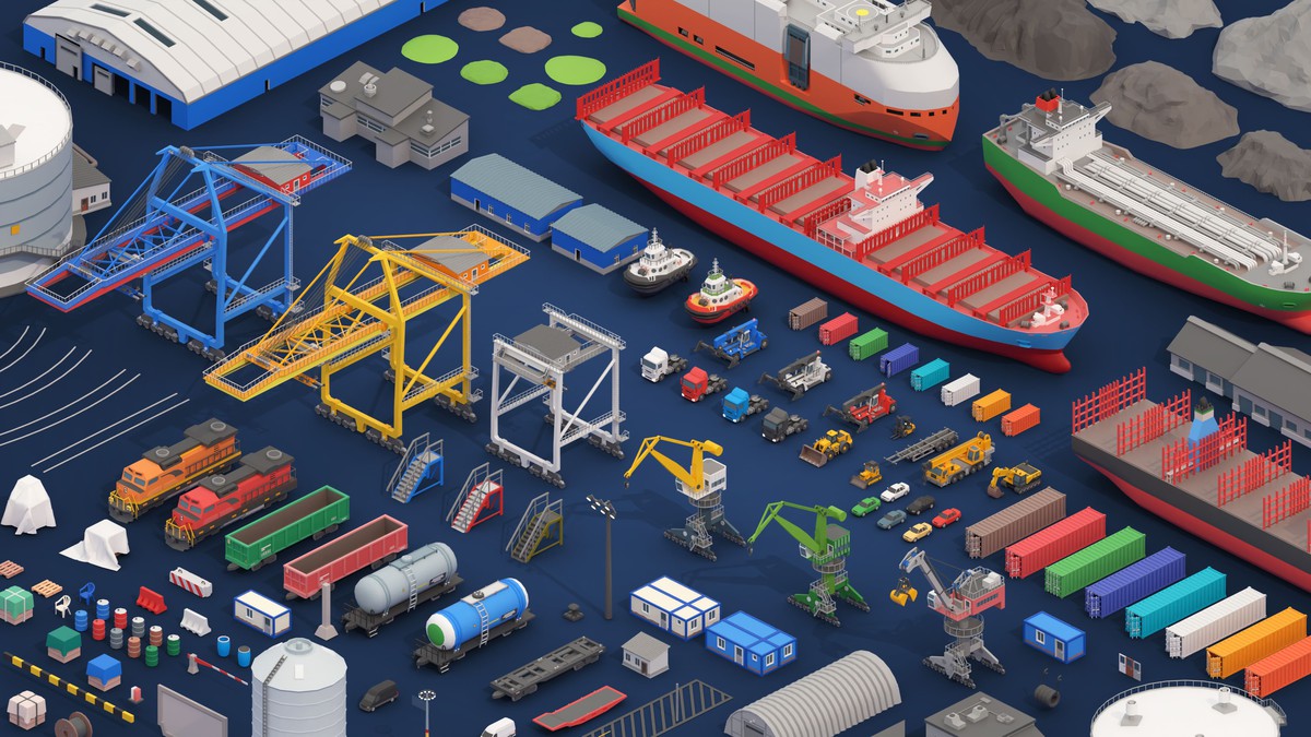 Port - Low Poly 3D Models Pack