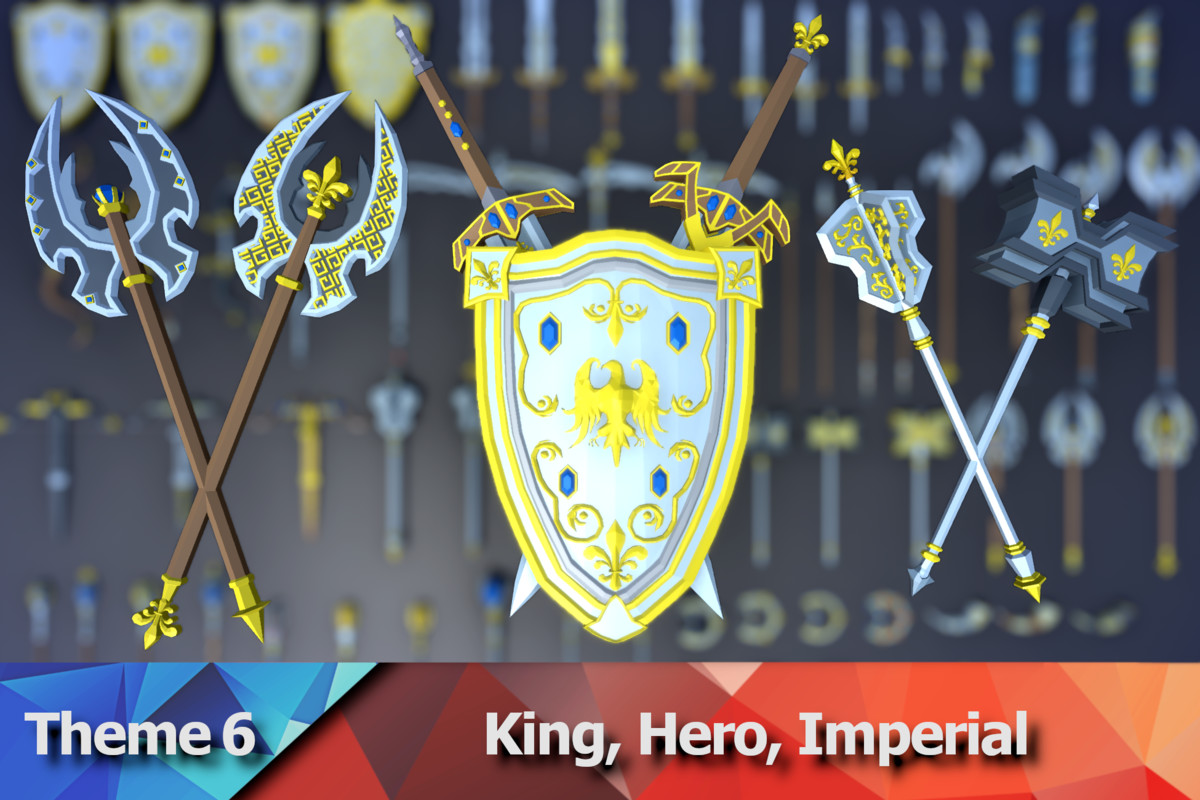 900 Low Poly Fantasy RPG Weapons - Ultimate 3D Pack