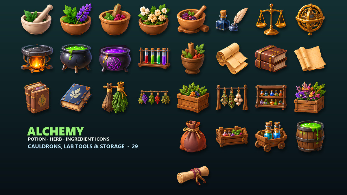 Alchemy Icons - Potions, Herbs & Reagents
