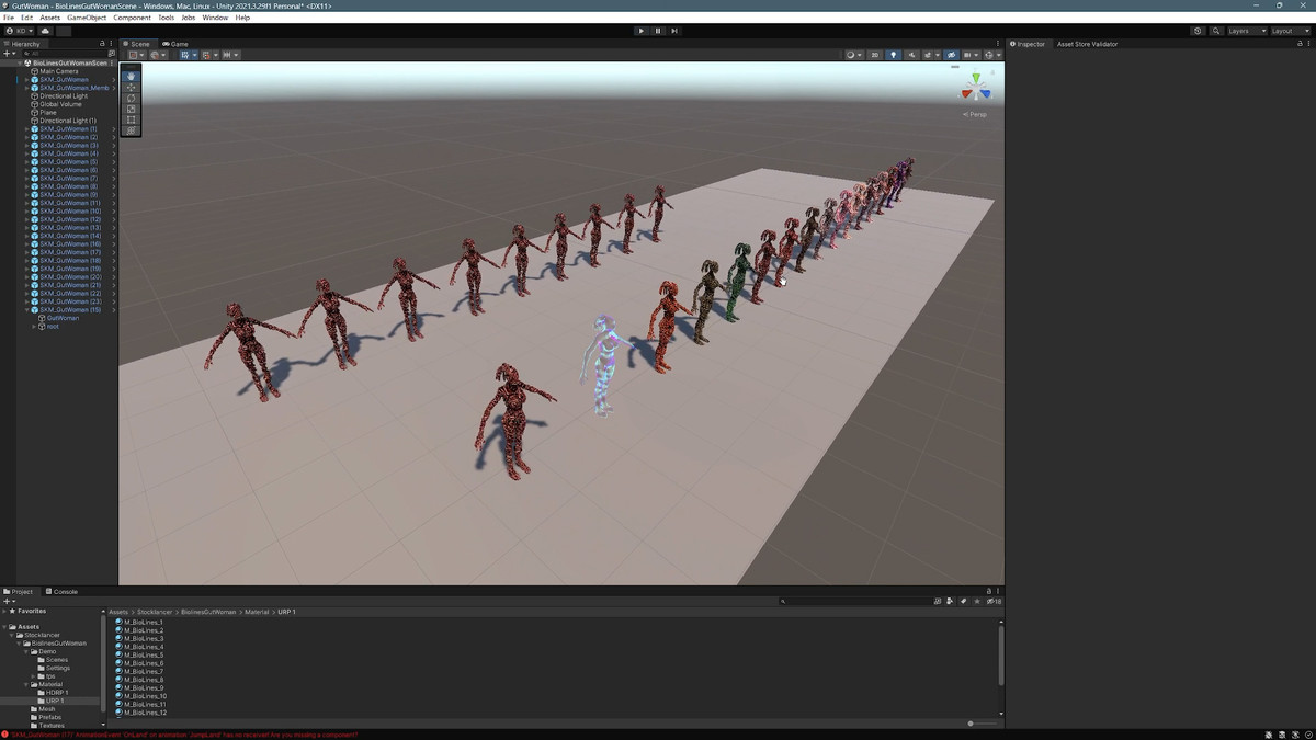 Bio Lines: Gut Woman, a Humanoid Character for horror games