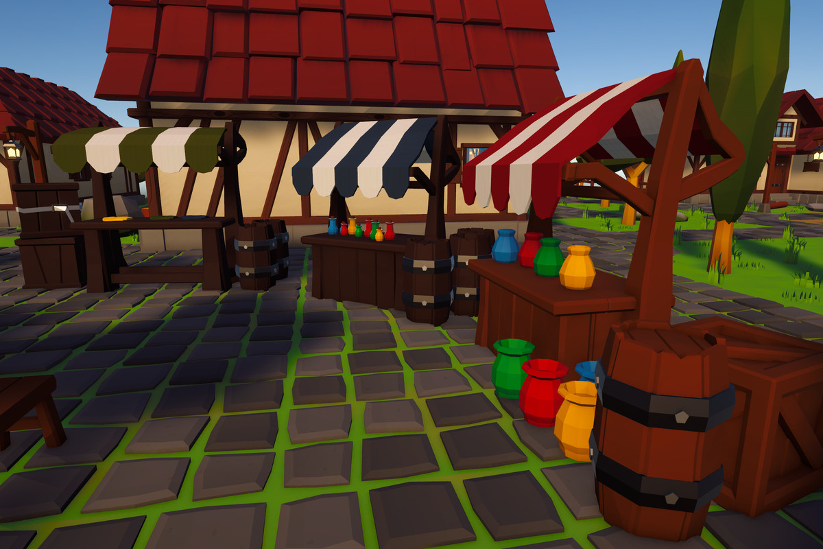 Low Poly Modular Medieval Village Constructor
