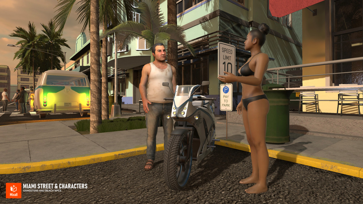 Miami Street & Characters – Gangsters and Beach NPCs