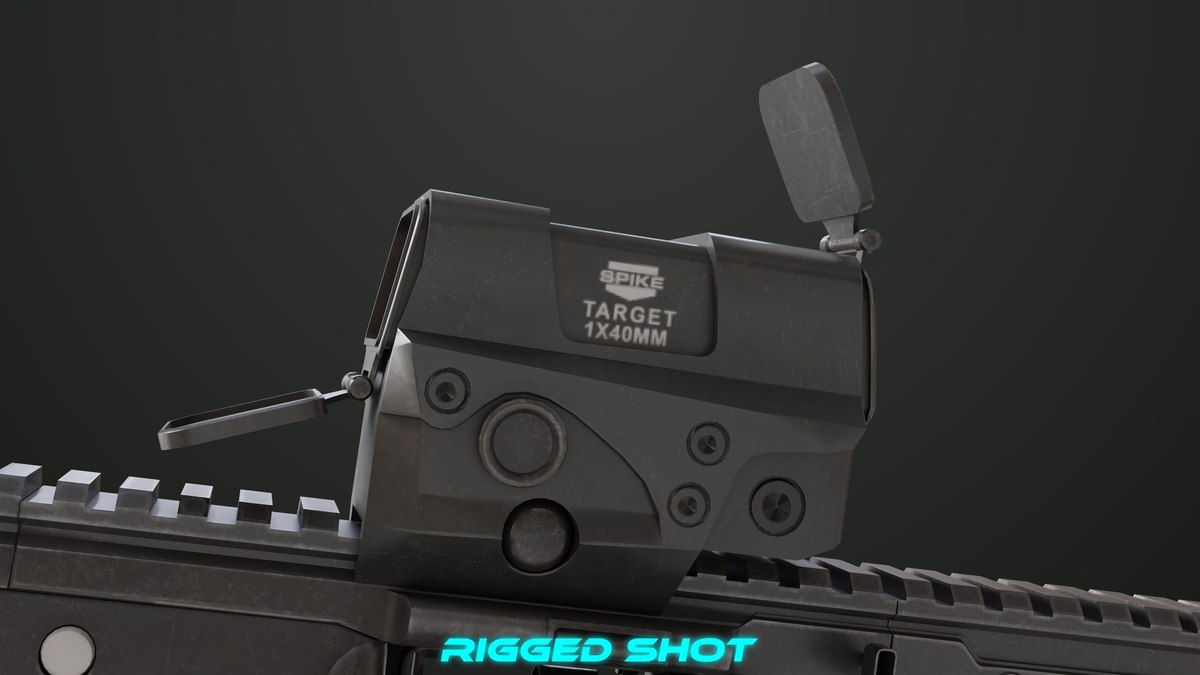 Machine Gun 14 Black URP HDRP Textures